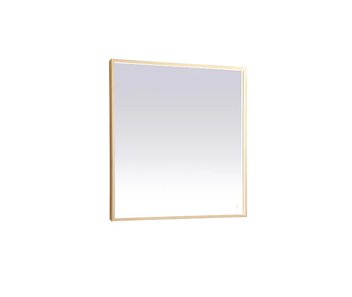 Elegant Pier 36X36 In. Led Mirror with Adjustable Color Temperature 3000K/4200K/6400K in Brass MRE63636BR