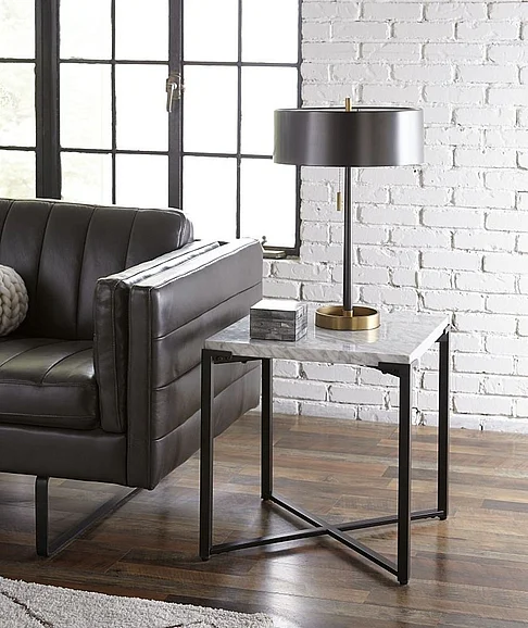 Modus Furniture Saxon End Table in Carrara Marble A9R322