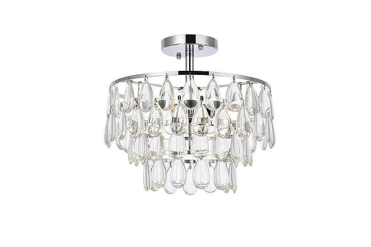 Elegant Mila 14 In. Flush Mount in Chrome 1103F14C