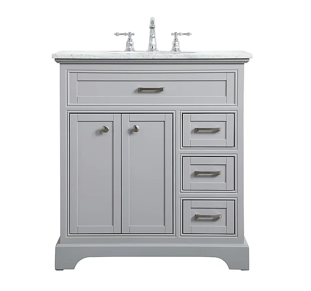 Elegant 32 In. Single Bathroom Vanity in Grey VF15032GR