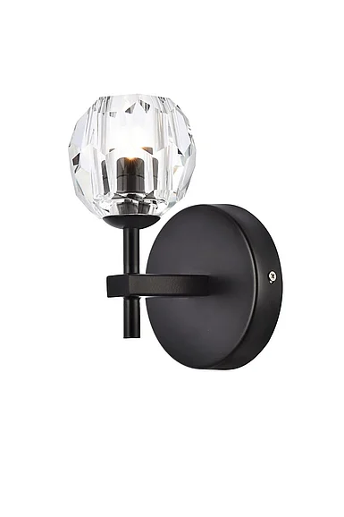 Elegant Eren 1 Light Black Wall Sconce 3505W6BK