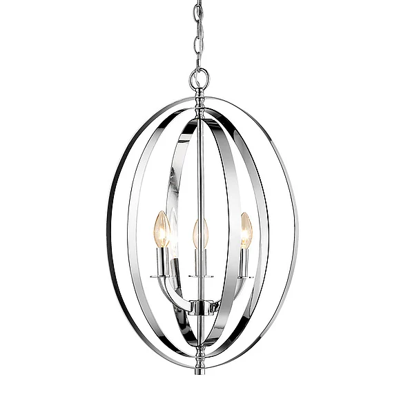 Bethel Chrome Oval Orb Light Fixture AB52