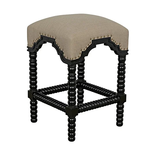 Noir Furniture Abacus Counter Stool in Hand Rubbed Black GSTOOL201HBS-C