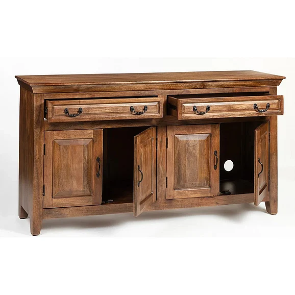Kumu International Jamya 69" Solid Mango Wood Sideboard Buffet - Light Walnut ABAO886