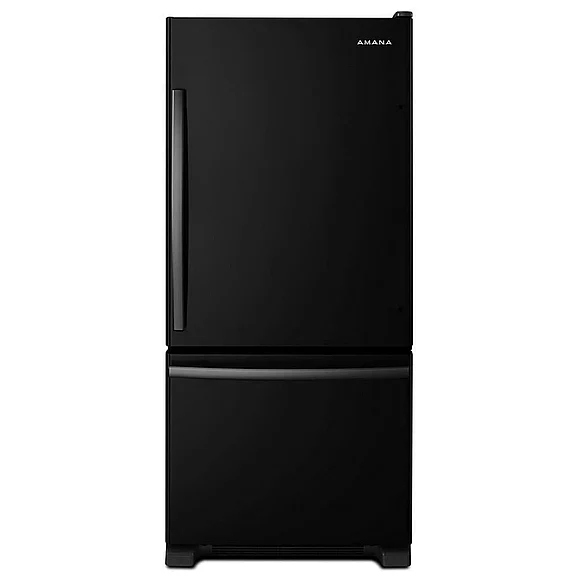 Amana - Whirlpool 29-inch Wide Bottom-Freezer Refrigerator with EasyFreezer™ Pull-Out Drawer -- 18 cu. ft. Capacity in Black-on-Black ABB1924BRB