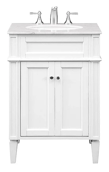 Elegant 24 In. Single Bathroom Vanity Set in White VF-1026