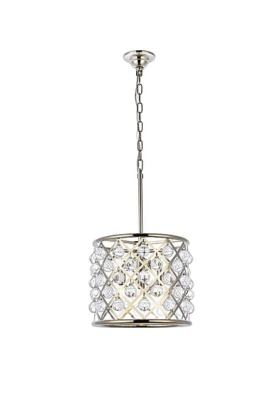 Elegant Madison 3 Light Polished Nickel Pendant Clear Royal Cut Crystal 1204D14PN/RC