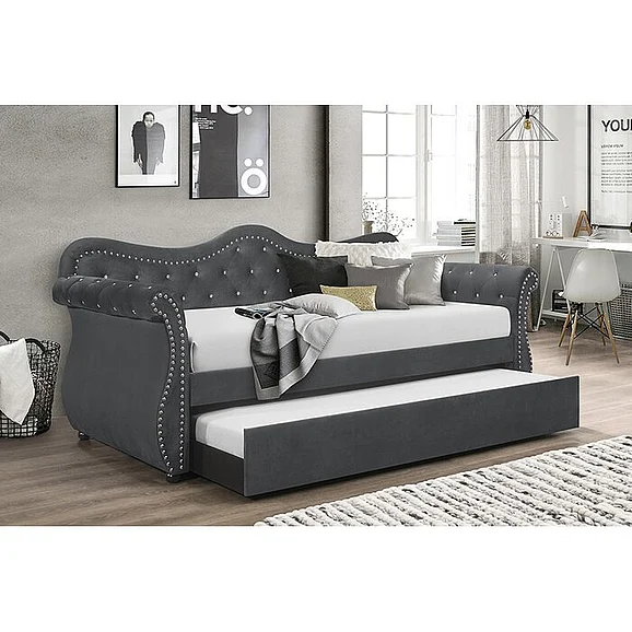 Galaxy Home Abby Twin DayBed in Gray 808857766687