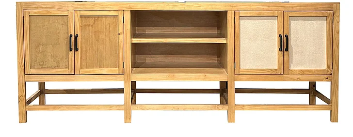 Split Nickel Abby XLG Console with Panel Doors V-ABBY-XLCFD | COA31XLP