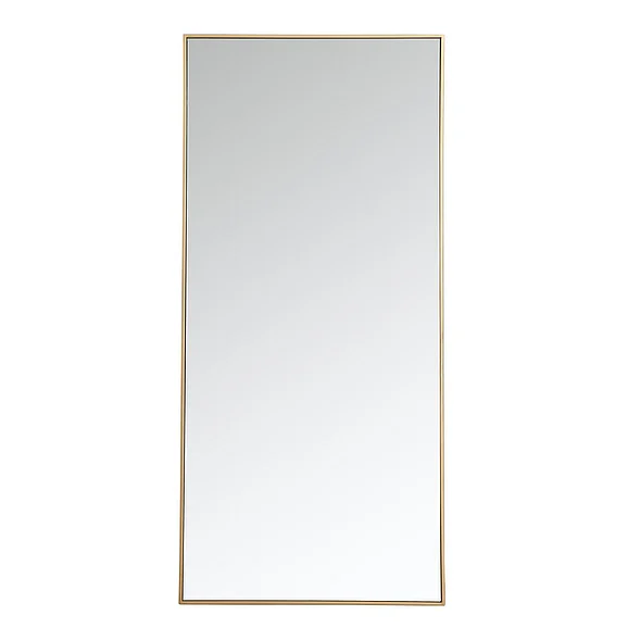 Elegant Metal Frame Rectangle Mirror 30 In. in Brass MR43060BR