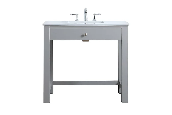 Elegant 36 In. Ada Compliant Bathroom Vanity in Gray VF14836GR