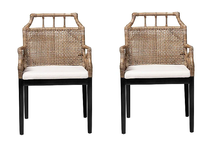 bali & pari Abiel Dining Armchair Set with Cushion (Set of 2) 14751