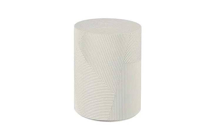 Hammary Hamilton Hidden Treasure Venetto Tall Drum Table in White 90-1123
