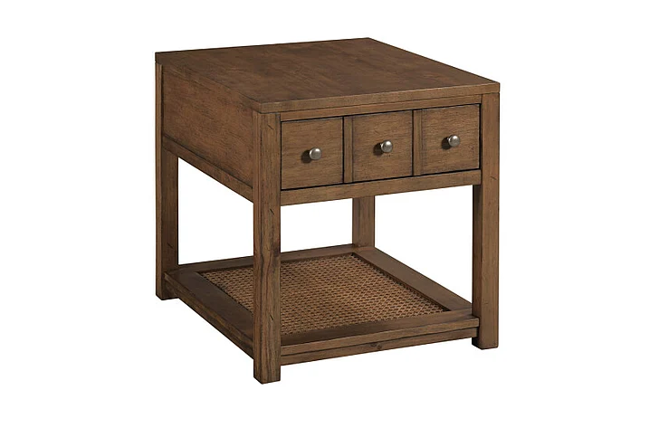 Hammary Foster Rectangular Drawer End Table in Hazel Wood 207-915