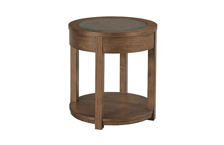 Hammary Foster Round End Table in Hazel Wood 207-916