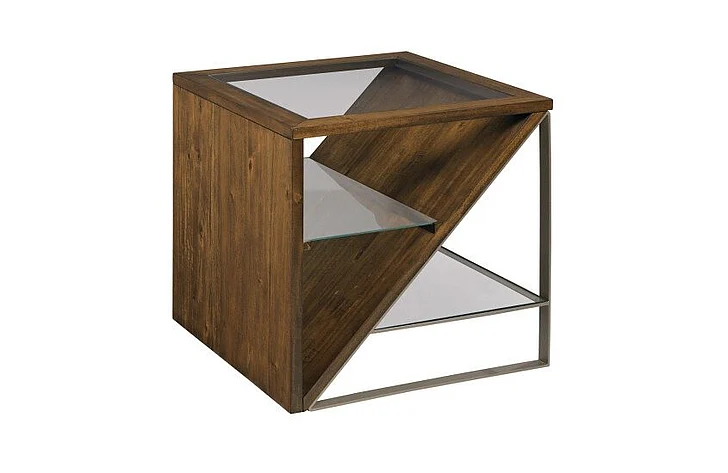 Hammary Hamilton Editor Rectangular End Table in Brown 210-915 CLOSEOUT