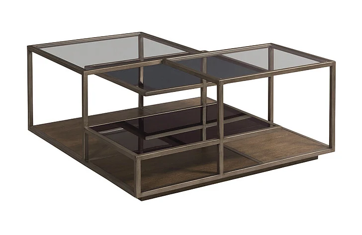 Hammary Cleo Square Coffee Table in Brown 257-910