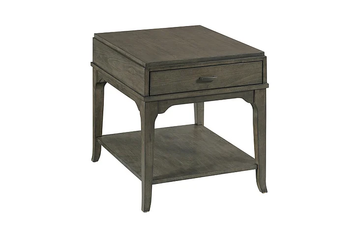 Hammary Nicolette-Hamilton Rectangular Drawer End Table in Charcoal 534-915C