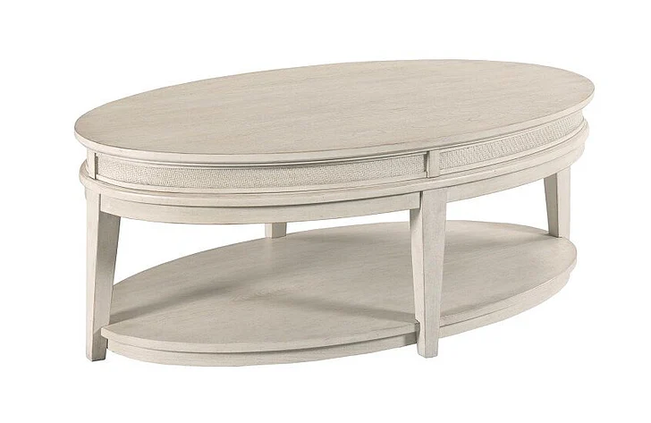 Hammary Serra-Hamilton Oval Coffee Table in Classic White 533-912W