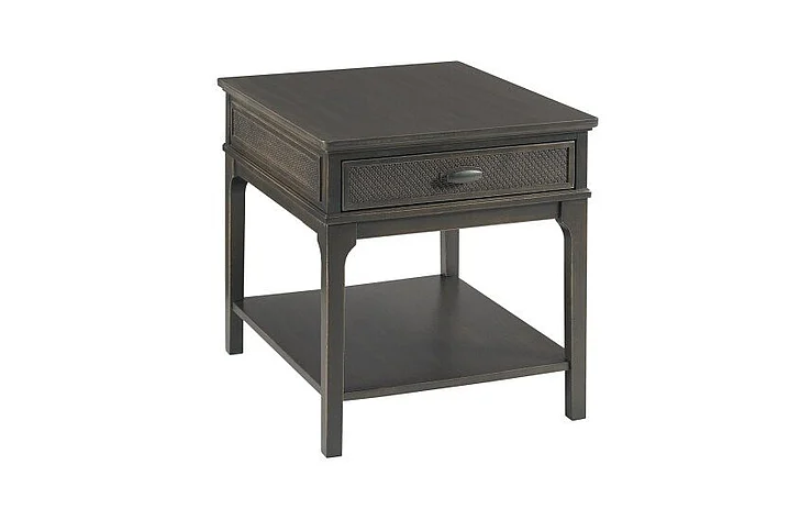 Hammary Serra-Hamilton Rectangular Drawer End Table in Soft Black 533-915B