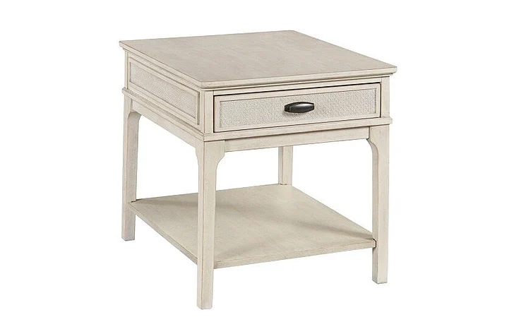 Hammary Serra-Hamilton Rectangular Drawer End Table in Classic White 533-915W