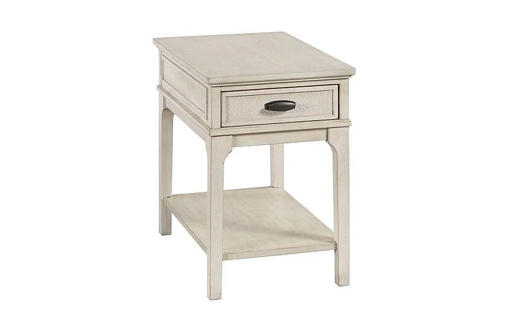 Hammary Serra-Hamilton Rectangular Charging Chairside in Classic White 533-916W