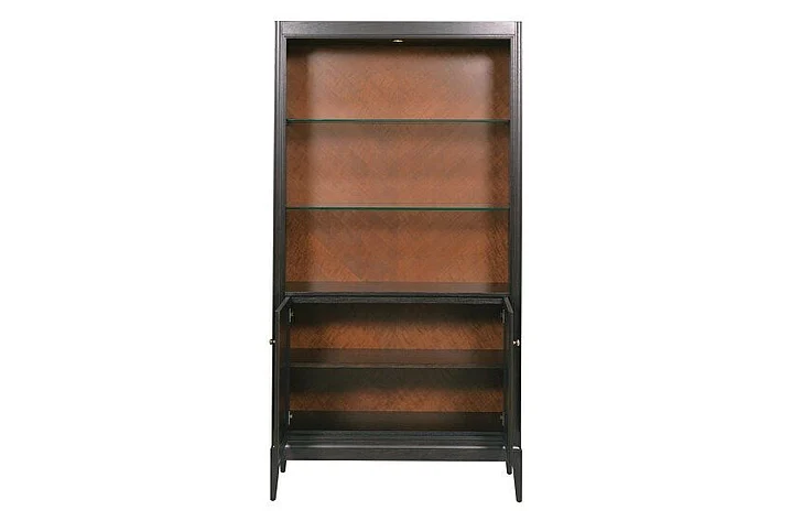 Hammary Hidden Treasures Victor Bookcase Cabinet in Black 090-1214