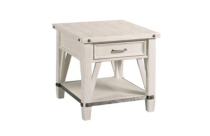 Hammary Hamilton Richter End Table in White 262-915 CLOSEOUT