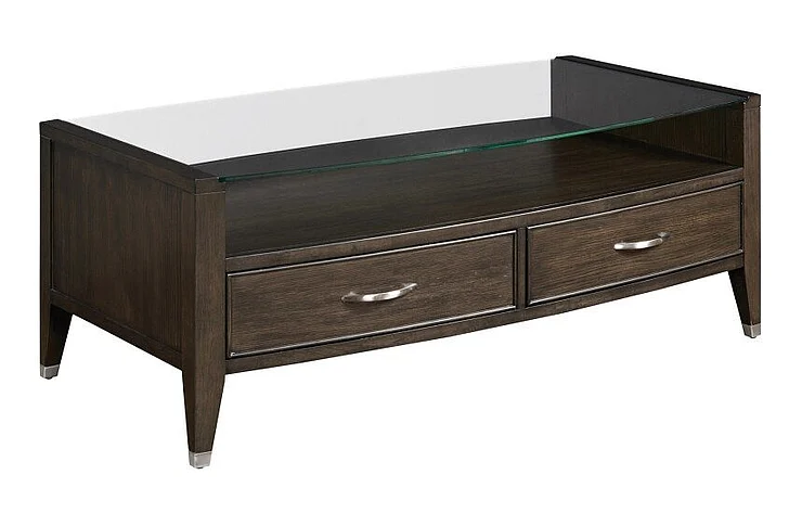 Hammary Hamilton Tesha Rectangular Coffee Table in Chocolate 375-911 CLOSEOUT