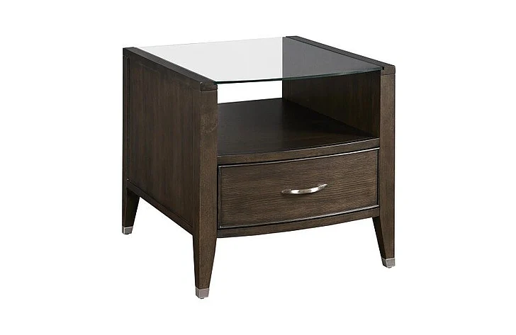 Hammary Hamilton Tesha Rectangular End Table in Chocolate 375-915 CLOSEOUT