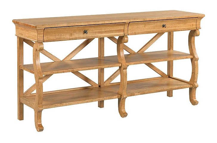 Kincaid Celeste Scroll Leg Console Table in Maple 586-925