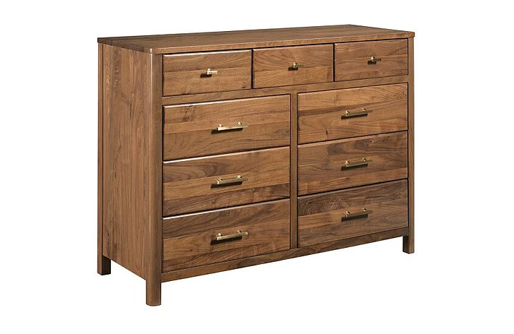 Kincaid Monogram Walnut Flat Top 9 Drawer Dresser 315-131