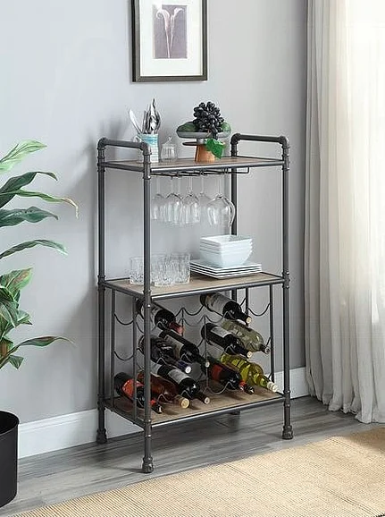ACME Brantley Wine Rack in Antique Oak and Sandy Gray AC00364