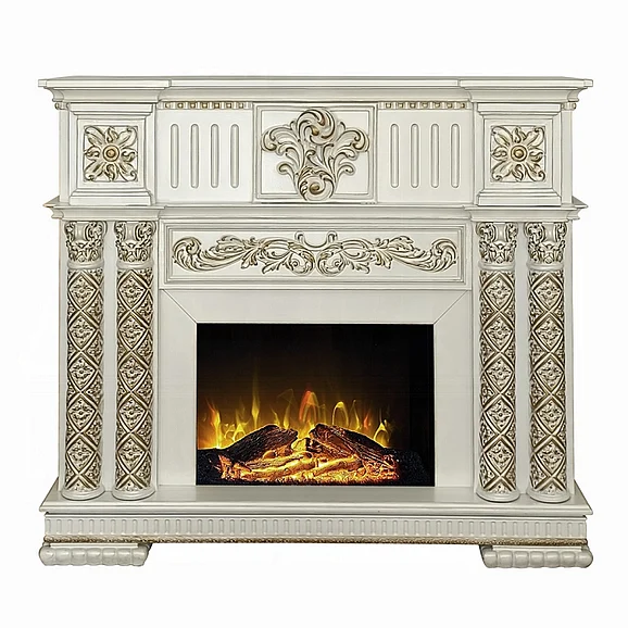 ACME Vendome Fireplace in Antique Pearl AC01313