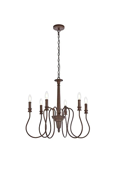 Elegant Flynx 6 Lights Pendant in Weathered Oak LD7044D26WOK CLOSEOUT