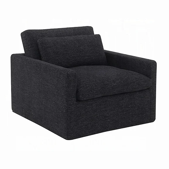 ACME Naveen Swivel Chair with Pillow in Dark Gray Fabric AC03143