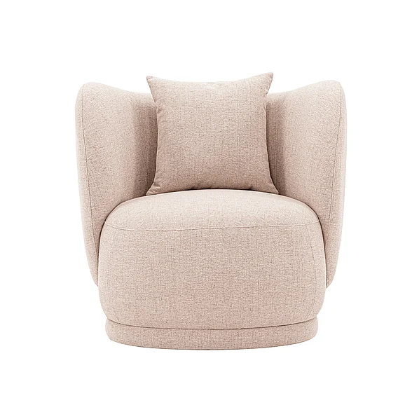 Manhattan Comfort Contemporary Siri Linen Weave Accent Chair with Pillows in Wheat AC057-WT
