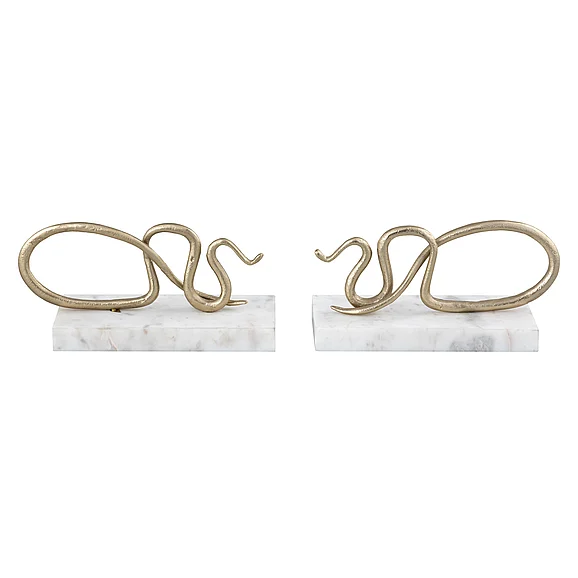 Atlas Snake Bookend - Set of 2 Polished Brass AC11596-01S PROMO