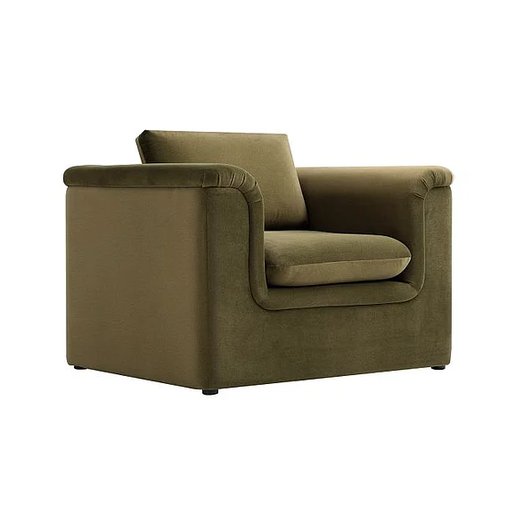 Manhattan Comfort Haven Upholstered Accent Chair in Forest Green AC1883-GR