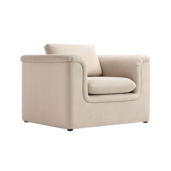Manhattan Comfort Haven Upholstered Accent Chair in Wheat AC1883-WT