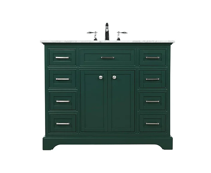 Elegant 42 In. Single Bathroom Vanity in Green VF15042GN