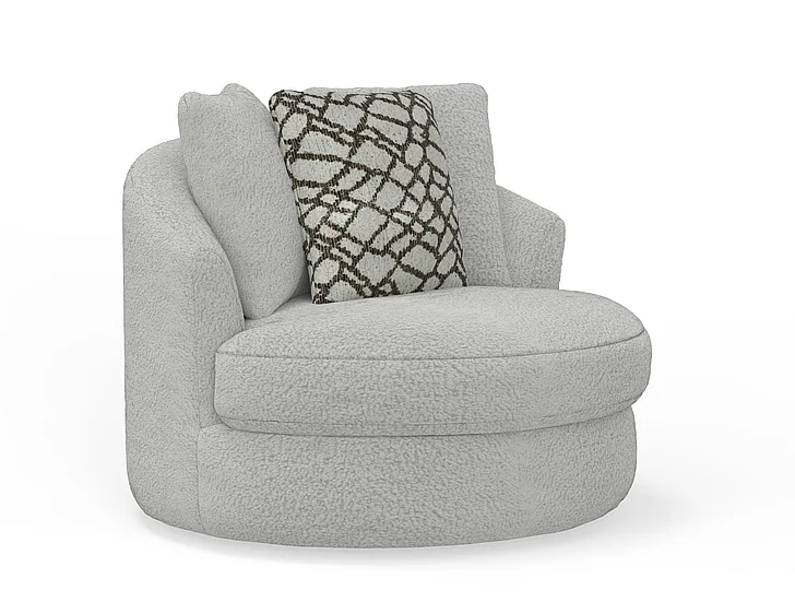 Corinthian 1700 Dutton Swivel Accent Chair in Lambert Ivory FGAC717