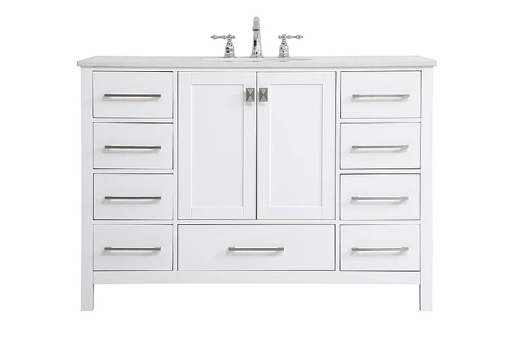 Elegant 48 In. Single Bathroom Vanity in White VF18848WH