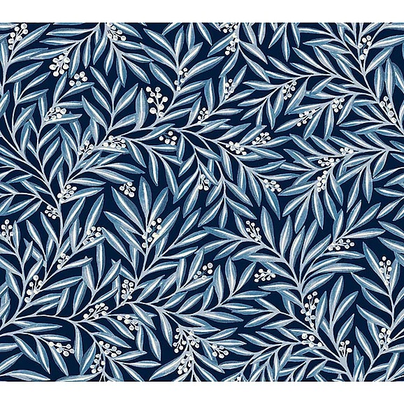 York E64-Arts and Crafts Rowan Navy Wallpaper AC9133 (Double Roll)