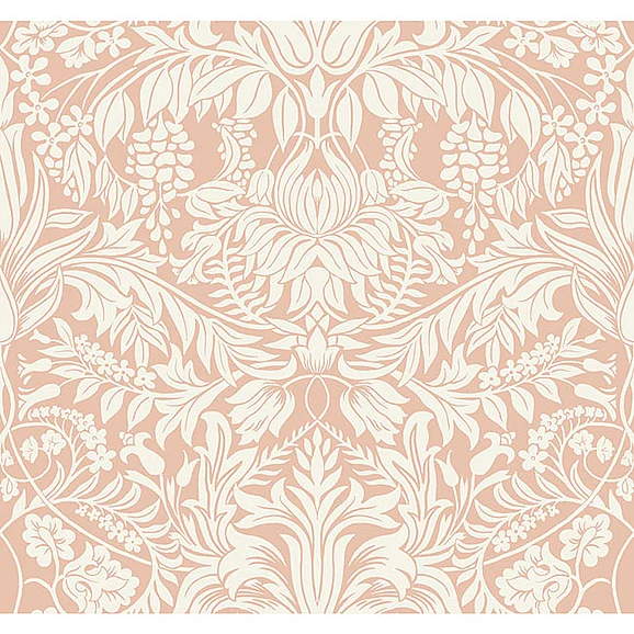 York E64-Arts and Crafts Lockwood Damask Blush Wallpaper AC9191 (Double Roll)