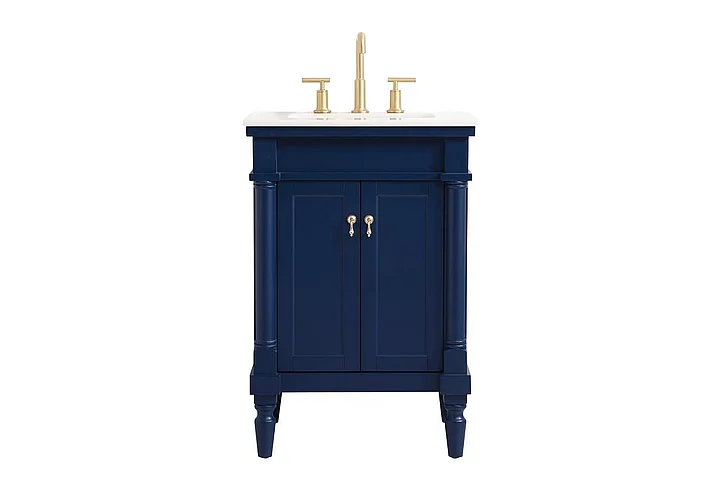 Elegant 24 In. Single Bathroom Vanity in Blue VF13024BL