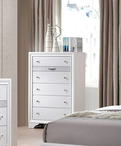 Acme Naima 6 Drawer Chest in White 25776