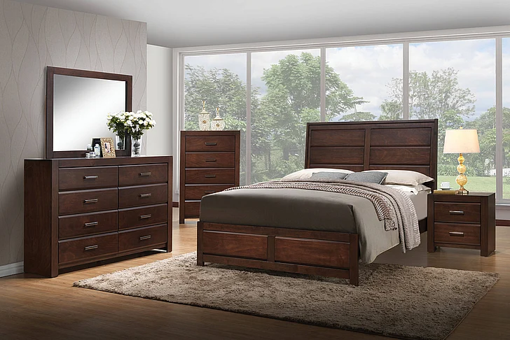 ACME Oberreit 2pc Panel Bedroom Set in Walnut