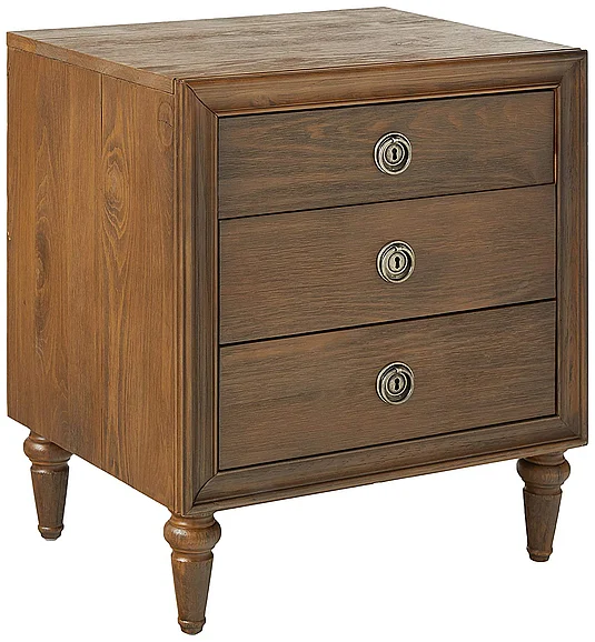 Acme Inverness 3-Drawer Nightstand in Reclaimed Oak 26093