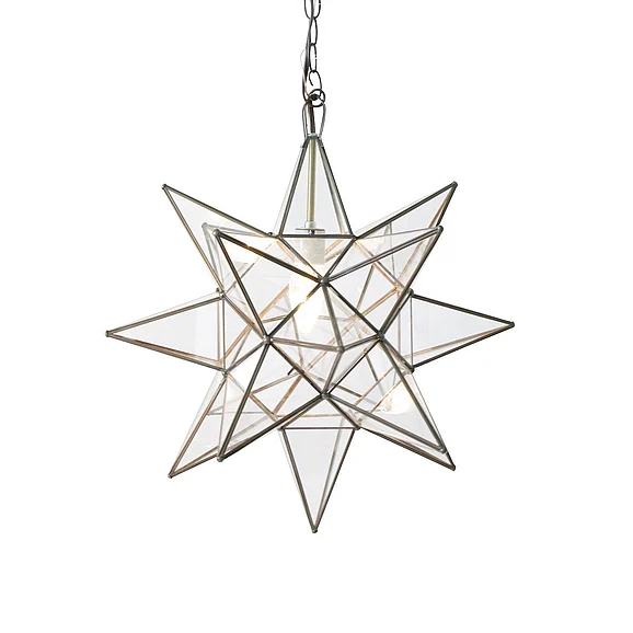 Worlds Away Moravian Large Clear Star Chandelier ACS111